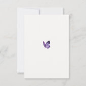 バタフライキスワイルドパープルベビーガールシャワーRSVP 出欠カード (裏面)