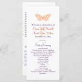 バタフライキス結婚式 プログラム（オレンジと紫） プログラム (正面/裏面)