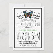 バタフライキス誕生日パーティーの招待 招待状 (正面)