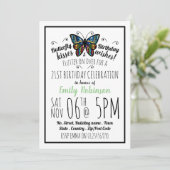 バタフライキス誕生日パーティーの招待 招待状 (スタンド正面)