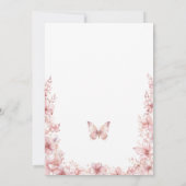 バタフライキス誕生日ピンクバタフライパーティー 招待状 (裏面)