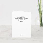 バタフライキス4"x5.6"折り畳みノテカード サンキューカード (裏面)