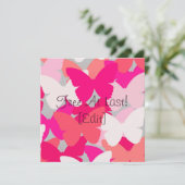 バタフライキス-ピンクのグリーティングカード/招待状 招待状 (スタンド正面)