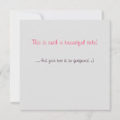 バタフライキス-ピンクのグリーティングカード/招待状 招待状 (裏面)