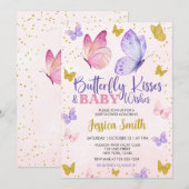 バタフライキス & ベイビーウィッシュ ウォーターカラー 招待状 (正面/裏面)