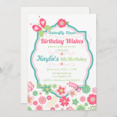 バタフライキス&誕生日ウィーズ招待状 招待状 (正面/裏面)