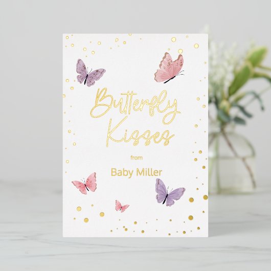 バタフライキッスありがとう 箔招待状 (立ち正面)