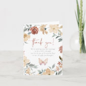 バタフライキッス ワイルドフラワーガール ベビーシャワー サンキューカード (正面)