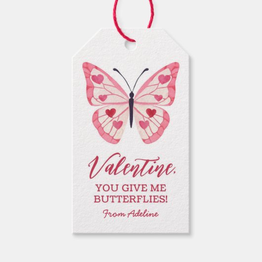 バタフライキッズバレンタインデー ギフトタグ (正面)