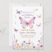 バタフライキッセスガーデンバースデー招待状 招待状 (正面)