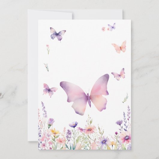 バタフライキッセスガーデンバースデー招待状 招待状 (裏面)