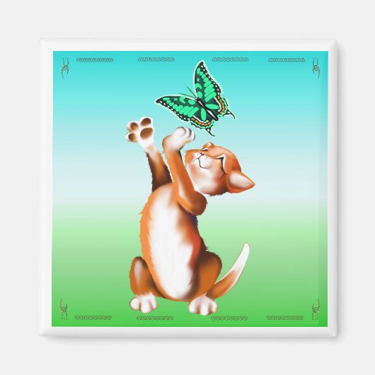 バタフライキッテン磁石 マグネット (正面)