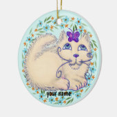 バタフライキャットオーナメント セラミックオーナメント (左)