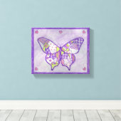 バタフライキャンバスアートプリント キャンバスプリント (インサイチュ (ウッドフロア))