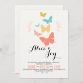 バタフライキャンバスレズビアン結婚式招待状 招待状 (正面/裏面)