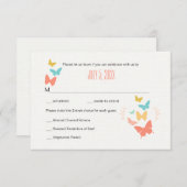 バタフライキャンバス応答カード 招待状 (正面/裏面)