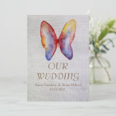 バタフライキャンバ素朴ス結婚式招待状 招待状 (スタンド正面)