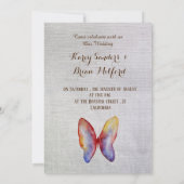 バタフライキャンバ素朴ス結婚式招待状 招待状 (裏面)