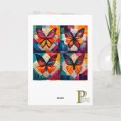 バタフライキルトパターン グリーティング/メモカード カード (裏面)