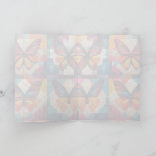 バタフライキルトパターン グリーティング/メモカード カード (内部)