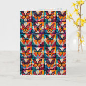 バタフライキルトパターン グリーティング/メモカード カード (黄色い花)