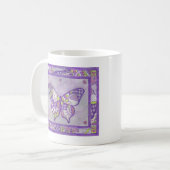 バタフライキルトフォークアートマグ コーヒーマグカップ (正面左)