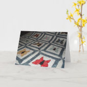 バタフライキルト誕生日カード カード (黄色い花)