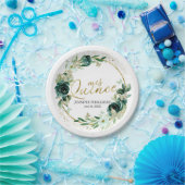 バタフライキンセアニェラ紙プレートグリーンフローラ ペーパープレート (パーティー)