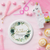 バタフライキンセアニェラ紙プレートグリーンフローラ ペーパープレート (パーティー)