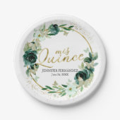 バタフライキンセアニェラ紙プレートグリーンフローラ ペーパープレート (正面)