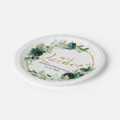 バタフライキンセアニェラ紙プレートグリーンフローラ ペーパープレート (アングル)