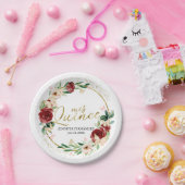 バタフライキンセアニェラ紙プレートレッドフローラ ペーパープレート (パーティー)