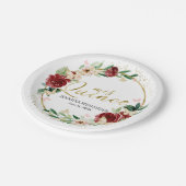 バタフライキンセアニェラ紙プレートレッドフローラ ペーパープレート (アングル)