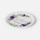 バタフライキンセアニェラ紙プレート紫フローラ ペーパープレート (アングル)