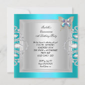 バタフライキンセアニェラ15thティール（緑がかった色）シルバーティアラ2 招待状 (裏面)