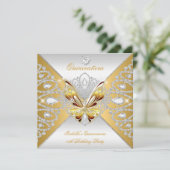 バタフライキンセアニェラ15thパーティー金ゴールドシルバーティアラ 招待状 (スタンド正面)