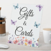 バタフライギフトとカード誕生日赤ちゃんシャワーのお願い 台座サイン (インサイチュ)