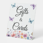 バタフライギフトとカード誕生日赤ちゃんシャワーのお願い 台座サイン (正面)