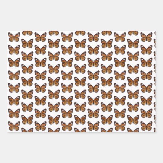 バタフライギフトラップ紙 ラッピングペーパーシート (正面)