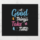 バタフライギフト | All Good Things Take Time スパークリングワインラベル (シングルラベル)