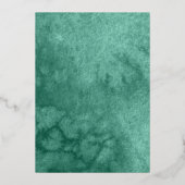 バタフライクインスエメラルドグリーンドレス金ゴールド 箔招待状 (裏面)