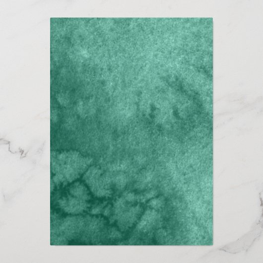 バタフライクインスエメラルドグリーンドレス金ゴールド 箔招待状 (裏面)