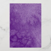 バタフライクインズダークパープルドレスシルバー 箔招待状 (裏面)