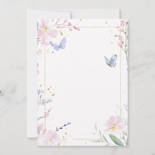 バタフライクインズ15番目の誕生日招待状 招待状 (裏面)