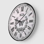 バタフライクラシックレトロ ラージ壁時計 (傾斜)