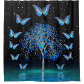 バタフライクリスタルツリーシャワーカーテン シャワーカーテン (正面)