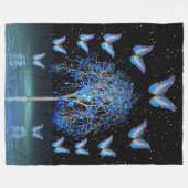 バタフライクリスタルツリーフリースブランケット フリースブランケット (正面(横))