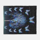 バタフライクリスタルツリーフリースブランケット フリースブランケット (正面(横))