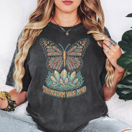 バタフライクリスタルボホ「あなたの心を変革せよ」 Tシャツ