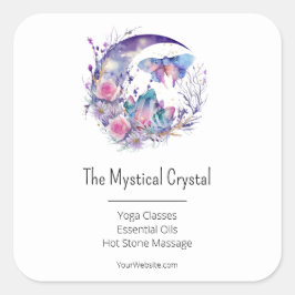 バタフライクリスタル三日月花スピリチュアル スクエアシール